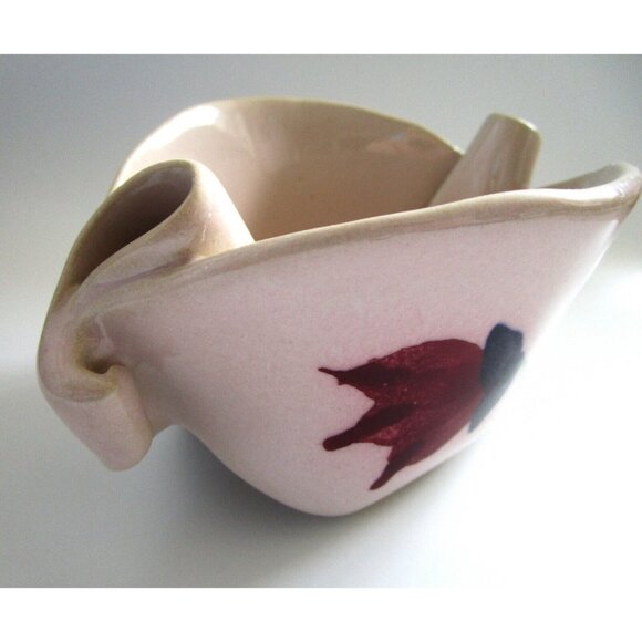 Vintage Hilborn Pottery Signed Floral Tulip Pinch bowl trinket candy dish Canada - Picture 2 of 9